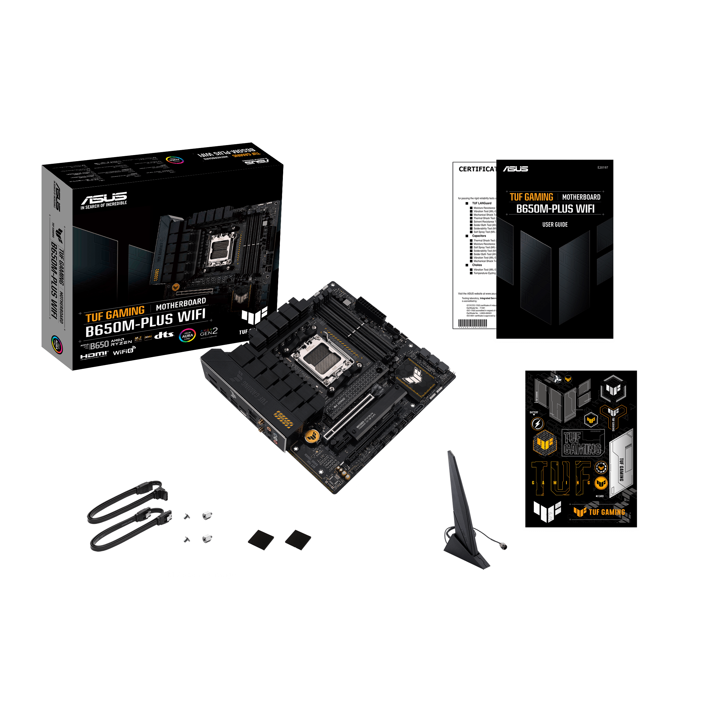 Материнская плата ASUS TUF GAMING B650M-PLUS WIFI AM5 4xDDR5 4xSATA3 RAID 2xM.2 DP HDMI mATX