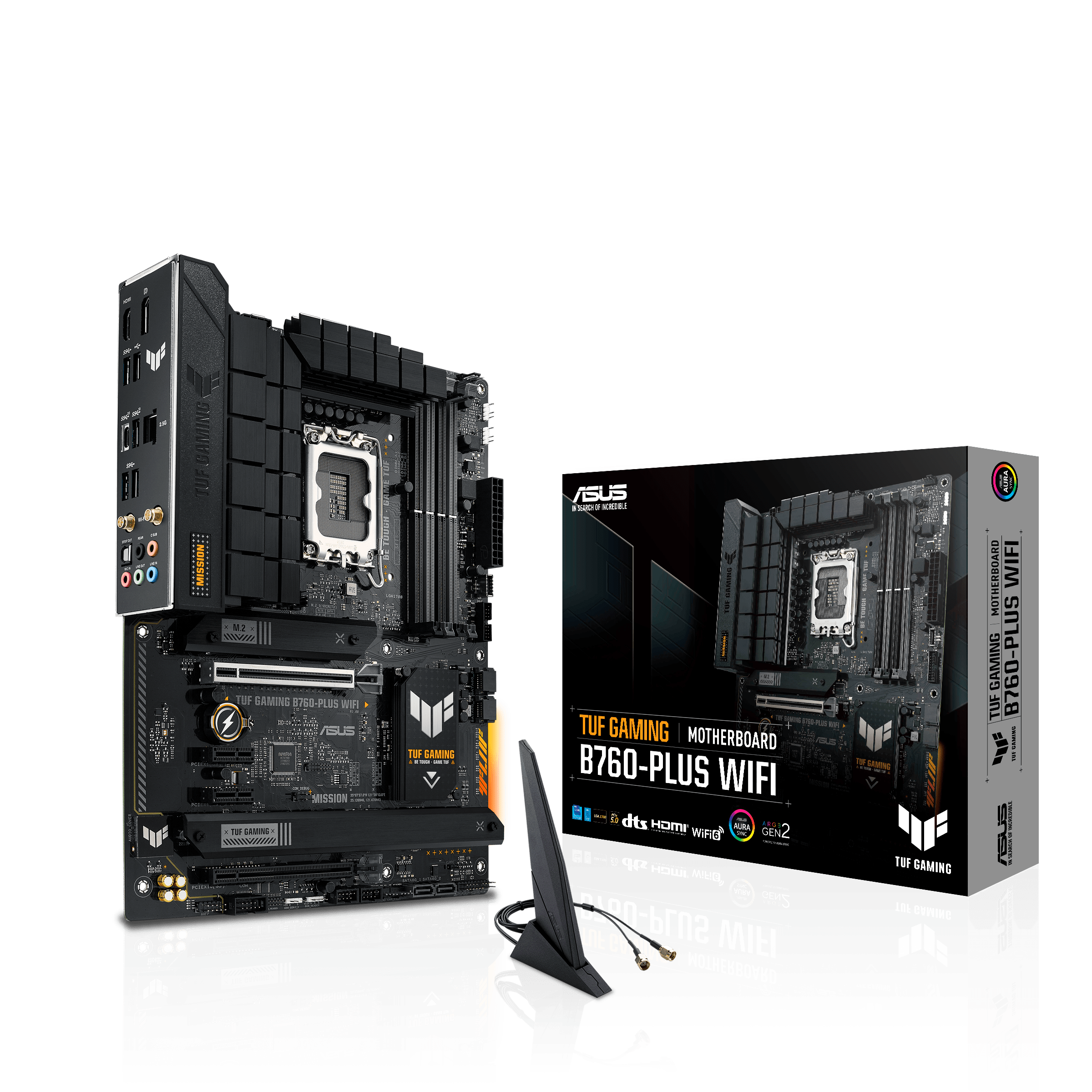 Материнская плата ASUS TUF GAMING B760-PLUS WIFI LGA1700 4xDDR5 4xSATA3 3xM.2 RAID HDMI DP ATX