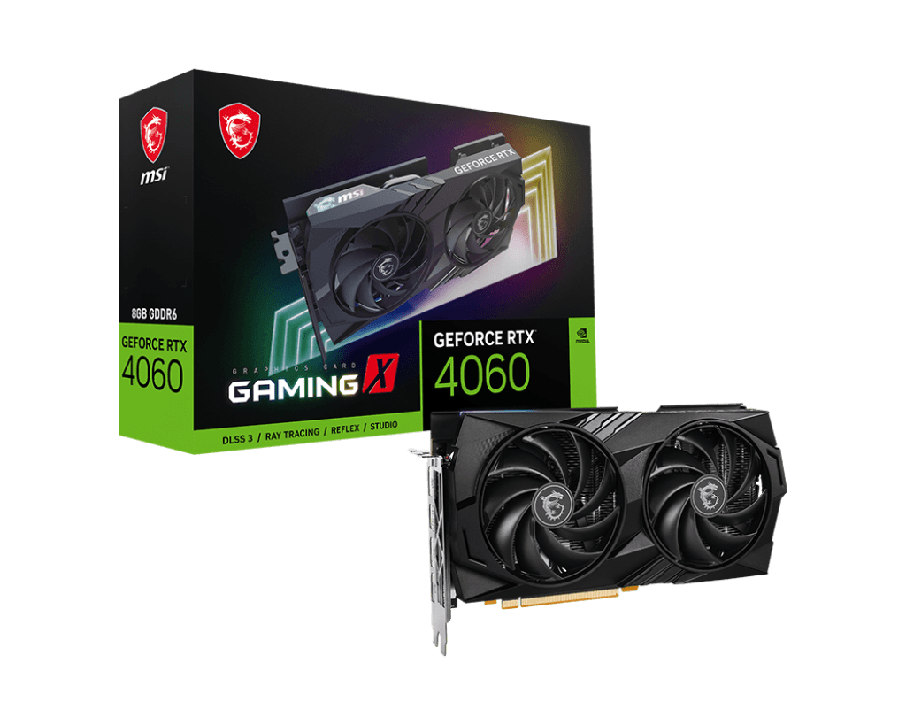 Видеокарта MSI GeForce RTX 4060 GAMING X 8G, 8G GDDR6 128-bit HDMI 3xDP