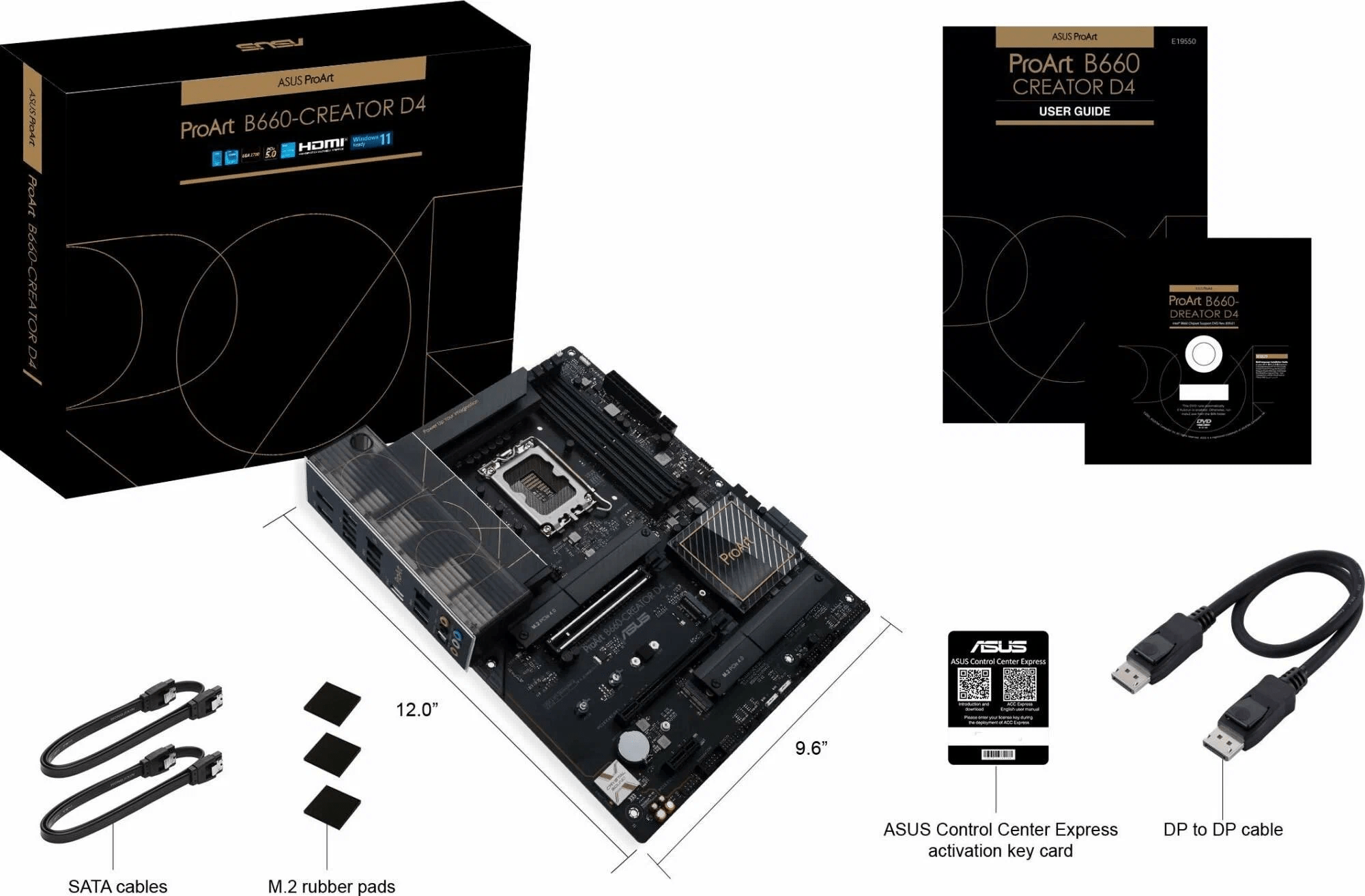 Материнская плата ASUS PROART B660-CREATOR D4 LGA1700 4xDDR4 4xSATA3 3xM.2 RAID HDMI DP ATX