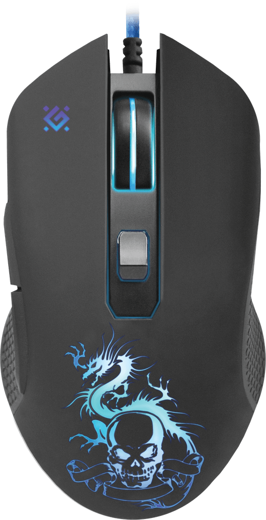 Мышь проводная игровая оптическая Defender Sky Dragon GM-090L (черный),USB, 6 кн. + колесо, коврик