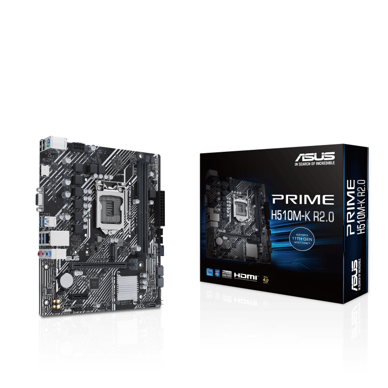 Материнская плата ASUS PRIME H510M-K R2.0 LGA1200 2xDDR4 4xSATA3 1xM.2 D-Sub HDMI mATX