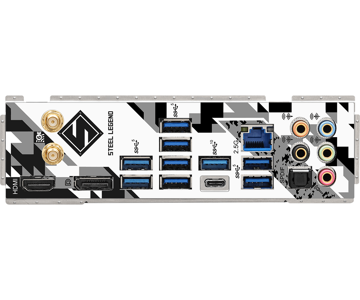 Материнская плата ASRock Z790 STEEL LEGEND WIFI LGA1700 4xDDR5 8xSATA RAID 5xM.2 HDMI DP ATX